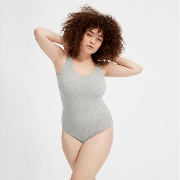 EVERLANE Women Sleeveless Bodysuit One Piece Sz M Heather Gray Layer 80-19 - Picture 1 of 9